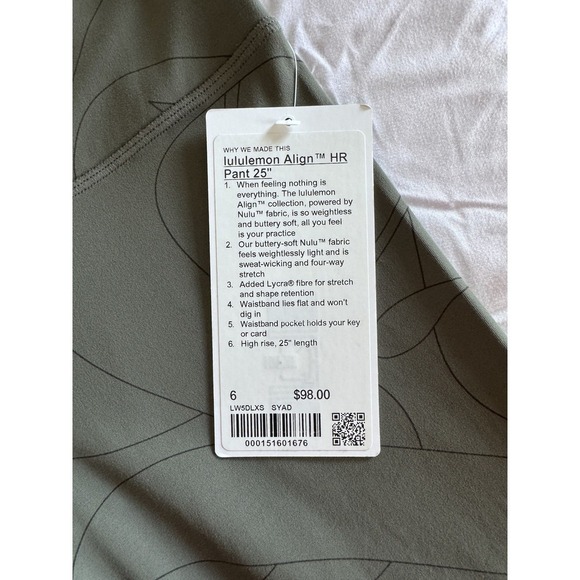 New Lululemon Align HR Pant 25" Size 6 Legging Pant LW5DLXS SYAD Olive NWT - Picture 5 of 11